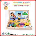 new product OEM natural wooden magnetic whiteboard in high quality Magnetic game box with patterns EZ2042